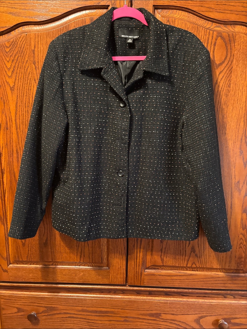 Briggs New York Black Tweed Blazer